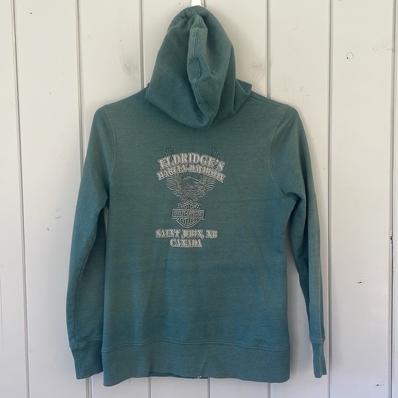 Harley Davidson Women’s Zip Up Hoodie Green Saint John, NB Size Small - Picture 4 of 7